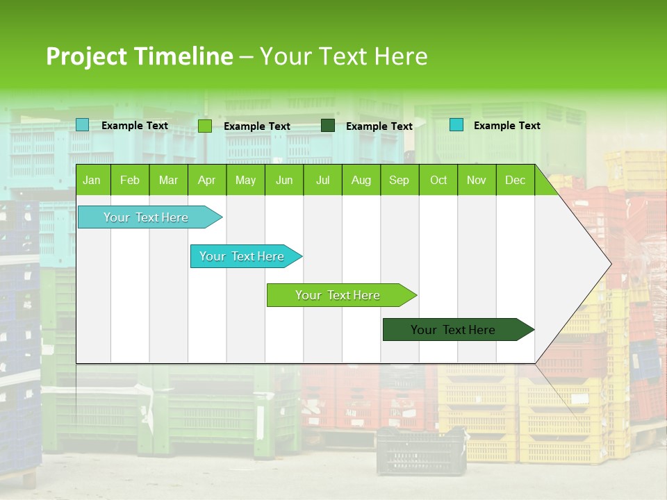 Coloured Stacks Of Fruits And Vegetable Crates In A Storehouse PowerPoint Template