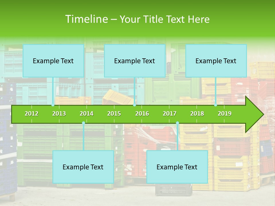 Coloured Stacks Of Fruits And Vegetable Crates In A Storehouse PowerPoint Template
