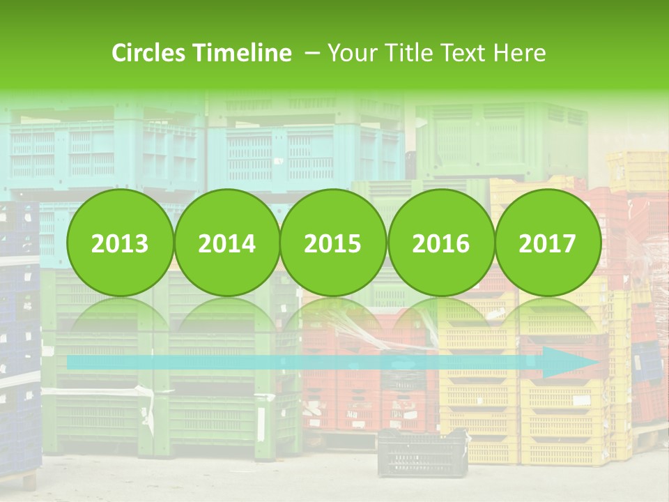 Coloured Stacks Of Fruits And Vegetable Crates In A Storehouse PowerPoint Template