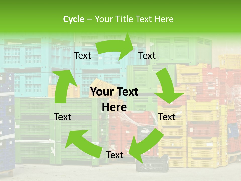 Coloured Stacks Of Fruits And Vegetable Crates In A Storehouse PowerPoint Template