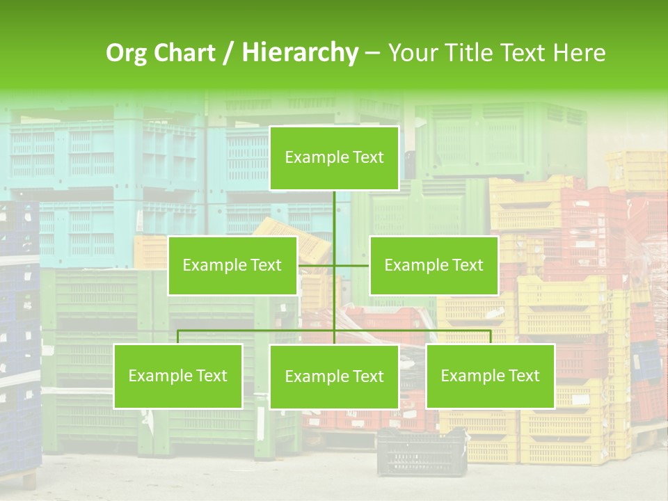 Coloured Stacks Of Fruits And Vegetable Crates In A Storehouse PowerPoint Template