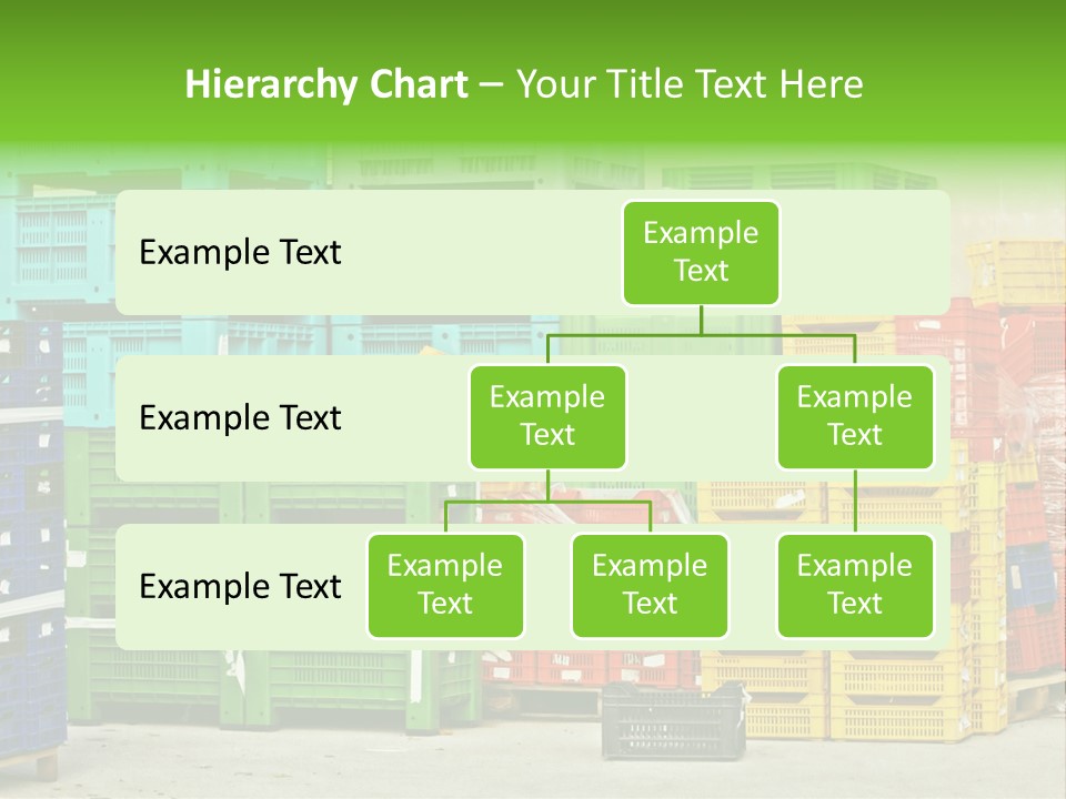 Coloured Stacks Of Fruits And Vegetable Crates In A Storehouse PowerPoint Template