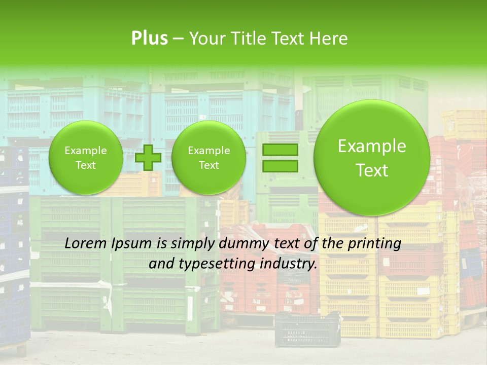 Coloured Stacks Of Fruits And Vegetable Crates In A Storehouse PowerPoint Template