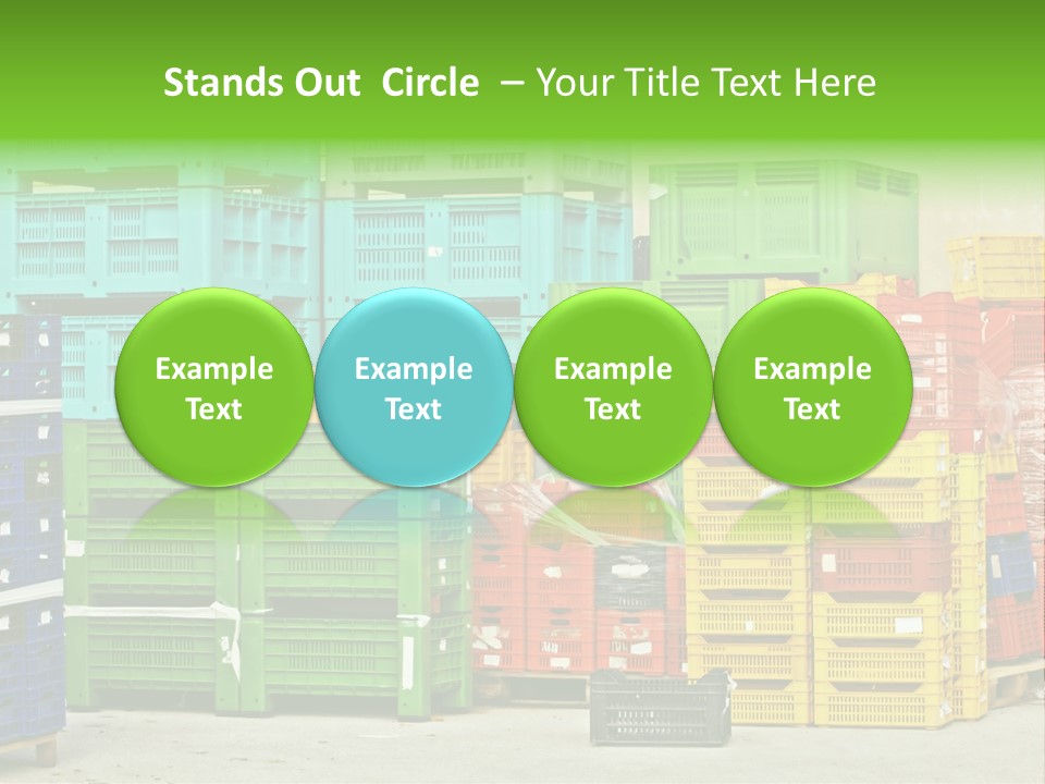 Coloured Stacks Of Fruits And Vegetable Crates In A Storehouse PowerPoint Template