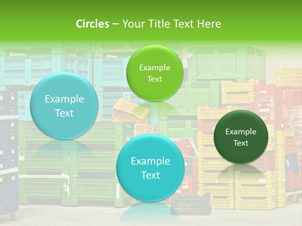 Coloured Stacks Of Fruits And Vegetable Crates In A Storehouse PowerPoint Template