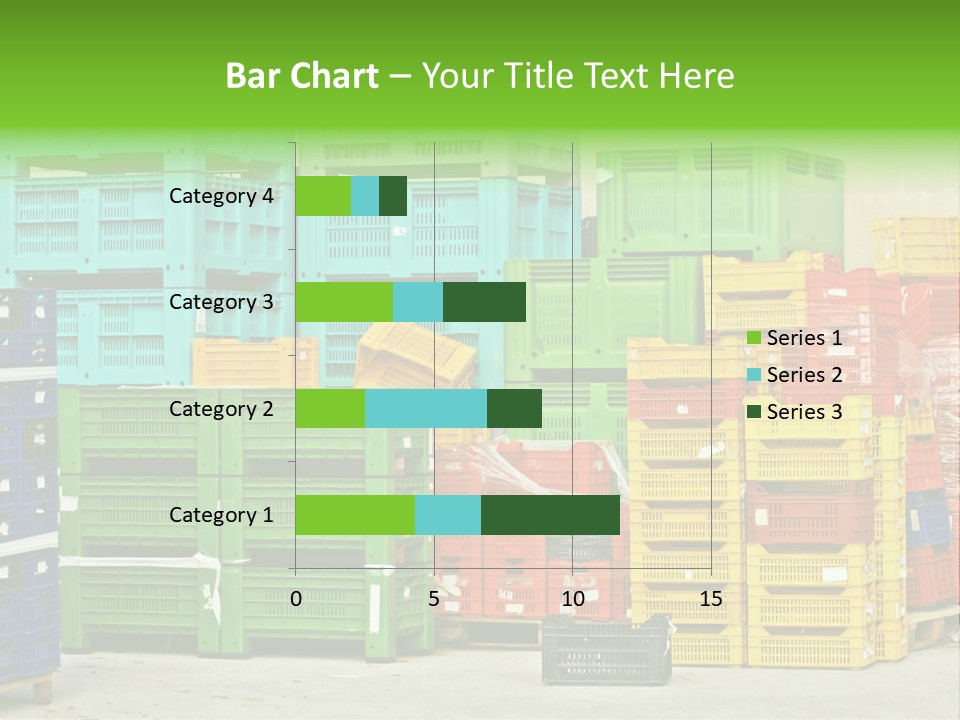 Coloured Stacks Of Fruits And Vegetable Crates In A Storehouse PowerPoint Template