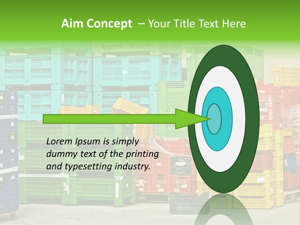 Coloured Stacks Of Fruits And Vegetable Crates In A Storehouse PowerPoint Template
