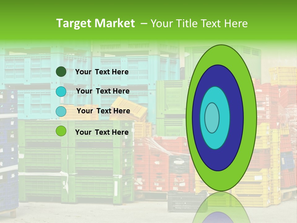 Coloured Stacks Of Fruits And Vegetable Crates In A Storehouse PowerPoint Template