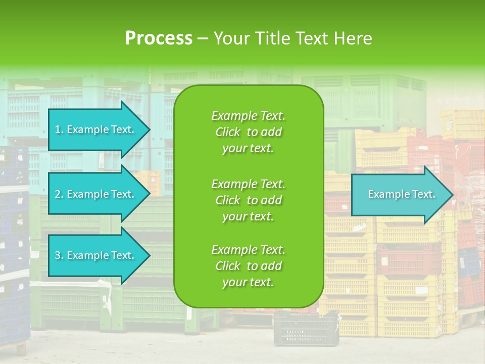 Coloured Stacks Of Fruits And Vegetable Crates In A Storehouse PowerPoint Template