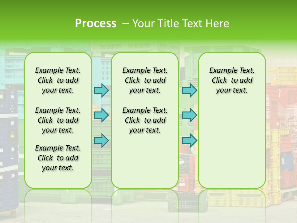 Coloured Stacks Of Fruits And Vegetable Crates In A Storehouse PowerPoint Template