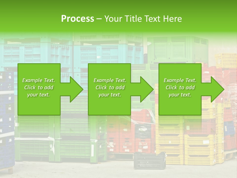 Coloured Stacks Of Fruits And Vegetable Crates In A Storehouse PowerPoint Template