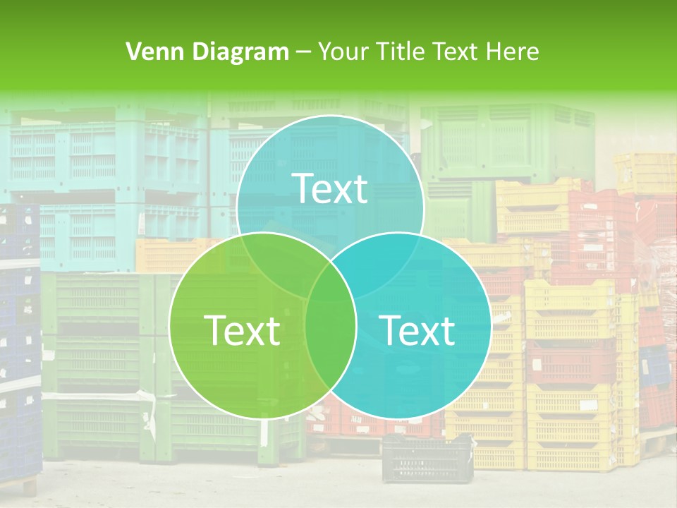Coloured Stacks Of Fruits And Vegetable Crates In A Storehouse PowerPoint Template