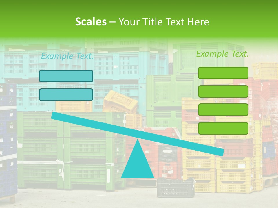Coloured Stacks Of Fruits And Vegetable Crates In A Storehouse PowerPoint Template