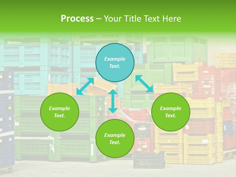Coloured Stacks Of Fruits And Vegetable Crates In A Storehouse PowerPoint Template