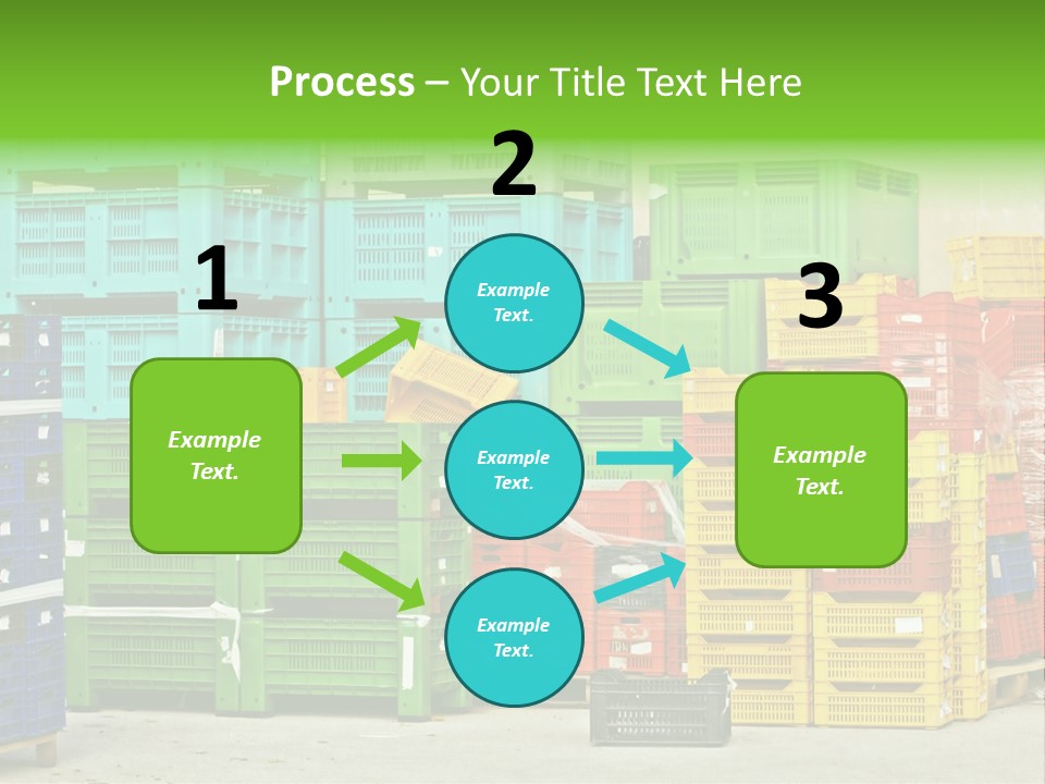Coloured Stacks Of Fruits And Vegetable Crates In A Storehouse PowerPoint Template