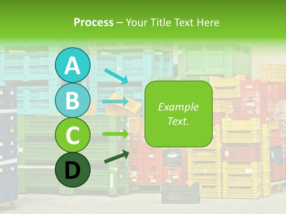Coloured Stacks Of Fruits And Vegetable Crates In A Storehouse PowerPoint Template