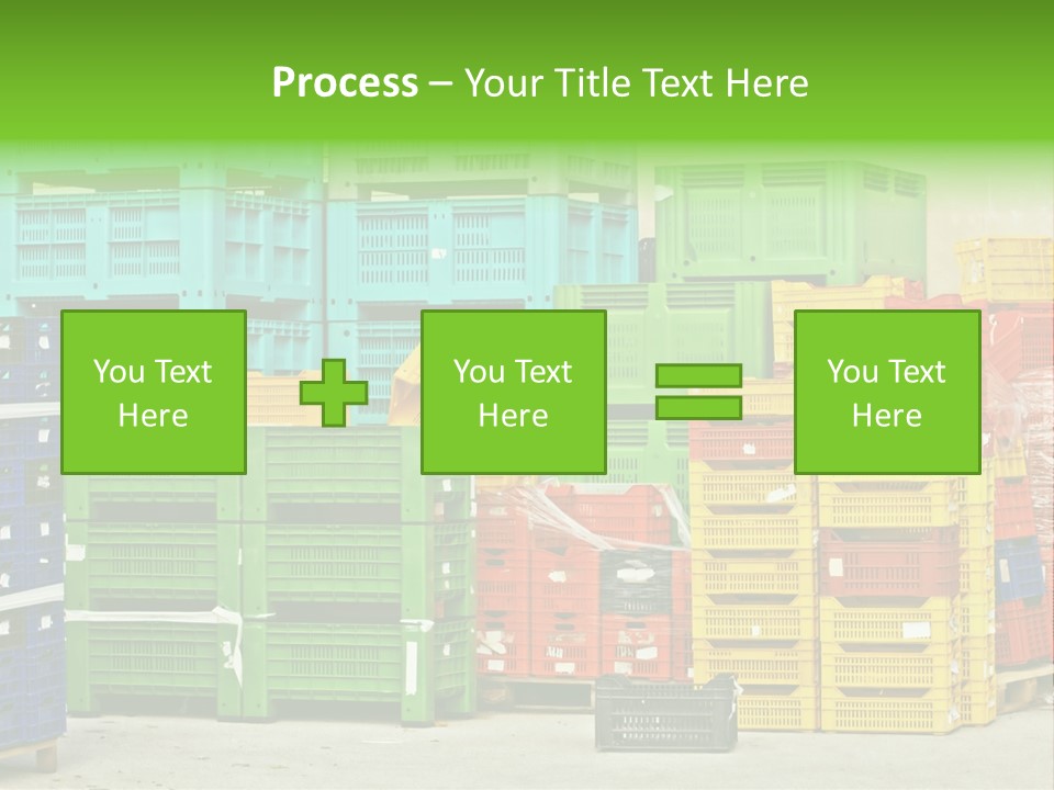 Coloured Stacks Of Fruits And Vegetable Crates In A Storehouse PowerPoint Template