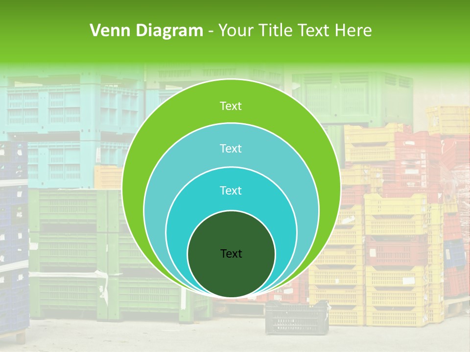 Coloured Stacks Of Fruits And Vegetable Crates In A Storehouse PowerPoint Template