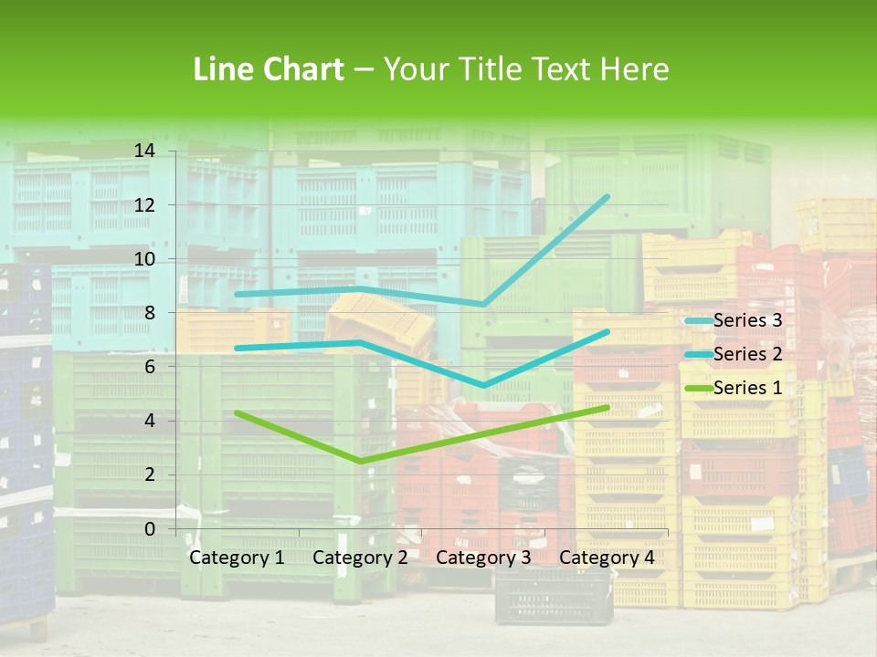 Coloured Stacks Of Fruits And Vegetable Crates In A Storehouse PowerPoint Template