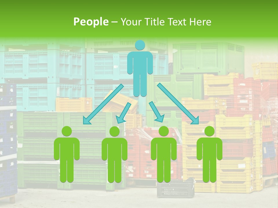 Coloured Stacks Of Fruits And Vegetable Crates In A Storehouse PowerPoint Template