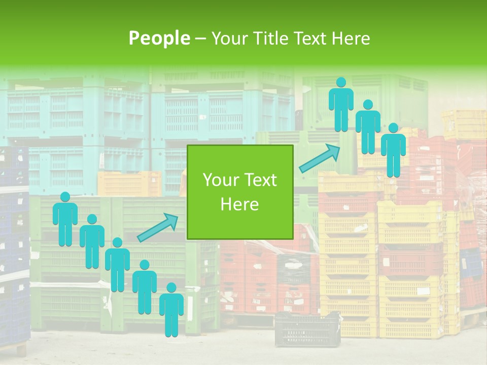 Coloured Stacks Of Fruits And Vegetable Crates In A Storehouse PowerPoint Template