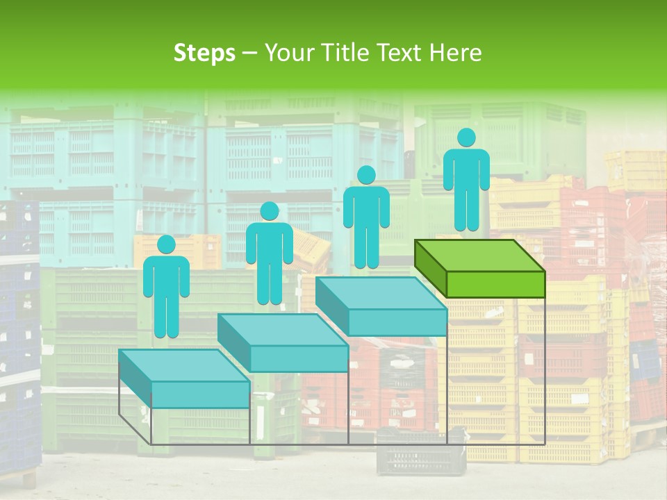 Coloured Stacks Of Fruits And Vegetable Crates In A Storehouse PowerPoint Template
