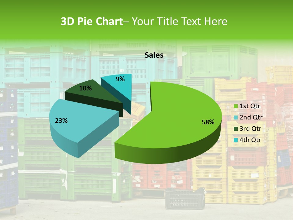 Coloured Stacks Of Fruits And Vegetable Crates In A Storehouse PowerPoint Template