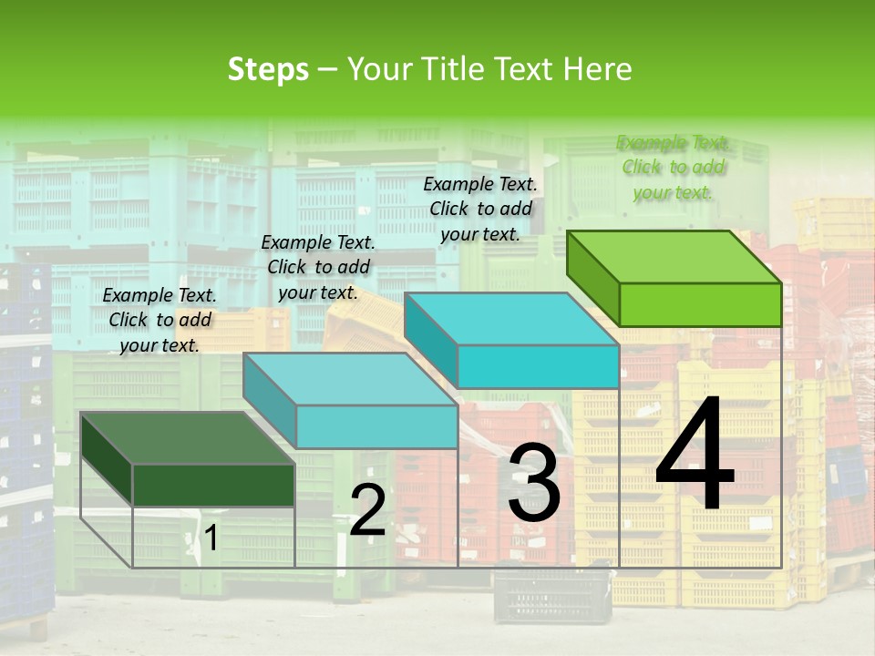 Coloured Stacks Of Fruits And Vegetable Crates In A Storehouse PowerPoint Template