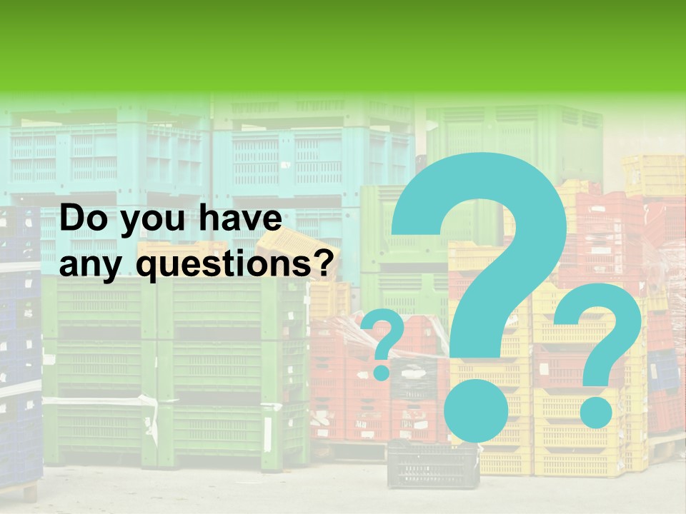 Coloured Stacks Of Fruits And Vegetable Crates In A Storehouse PowerPoint Template