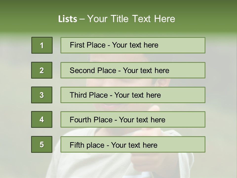 Young Boy Outside PowerPoint Template
