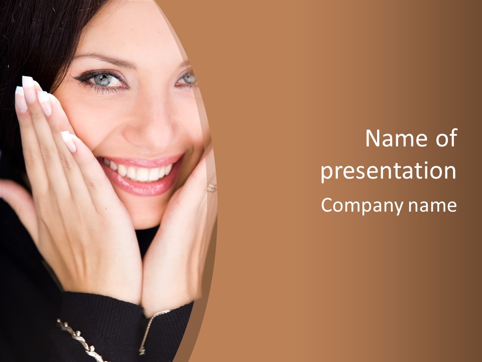 Portrait Of A Woman In Studio PowerPoint Template