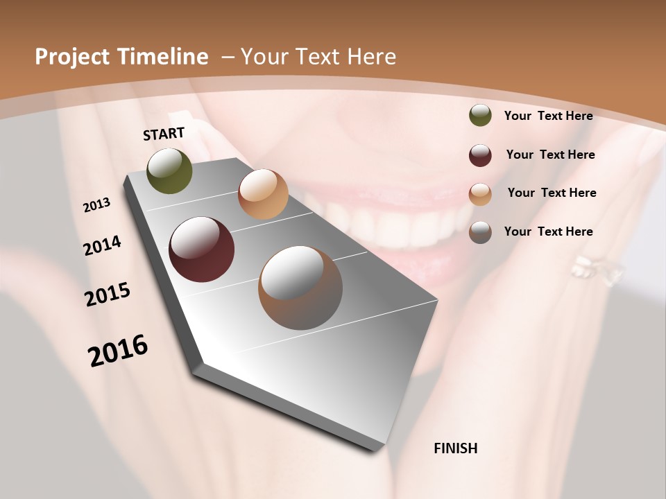 Portrait Of A Woman In Studio PowerPoint Template