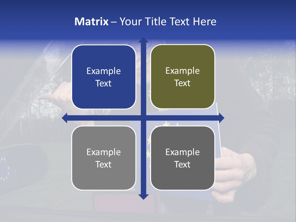 A Man Holding A Blue Box With A European Flag On It PowerPoint Template