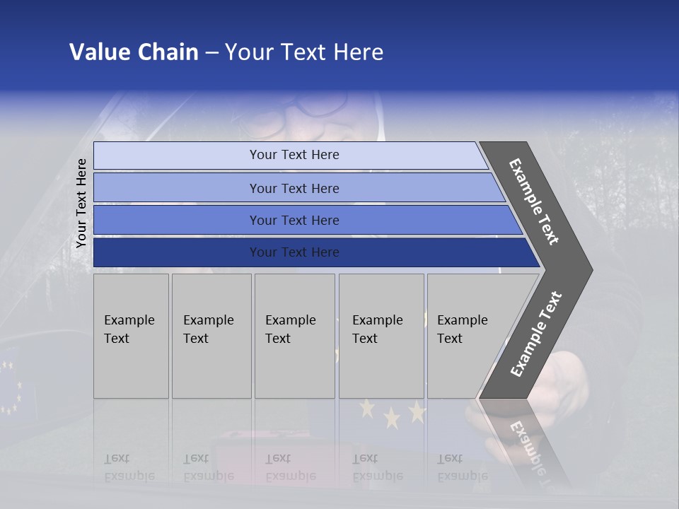 A Man Holding A Blue Box With A European Flag On It PowerPoint Template
