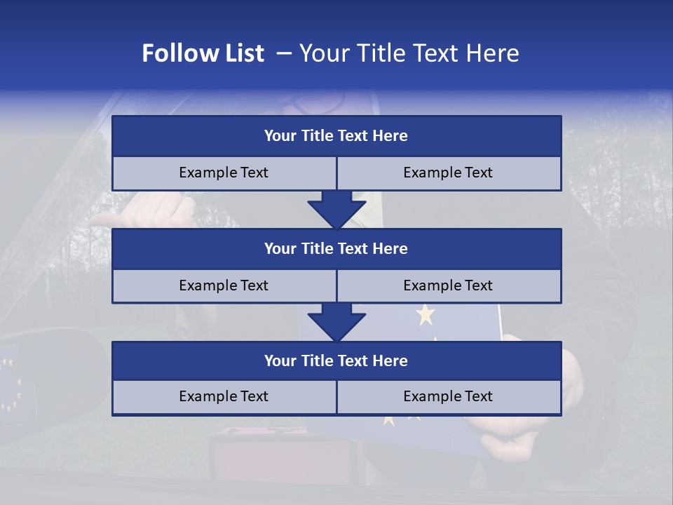 A Man Holding A Blue Box With A European Flag On It PowerPoint Template