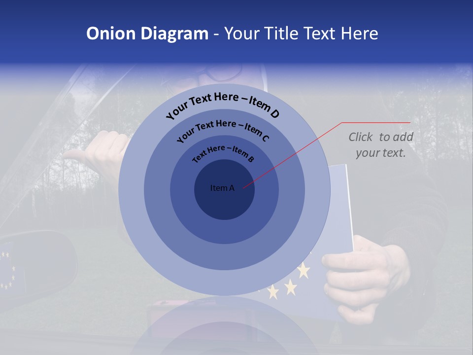 A Man Holding A Blue Box With A European Flag On It PowerPoint Template