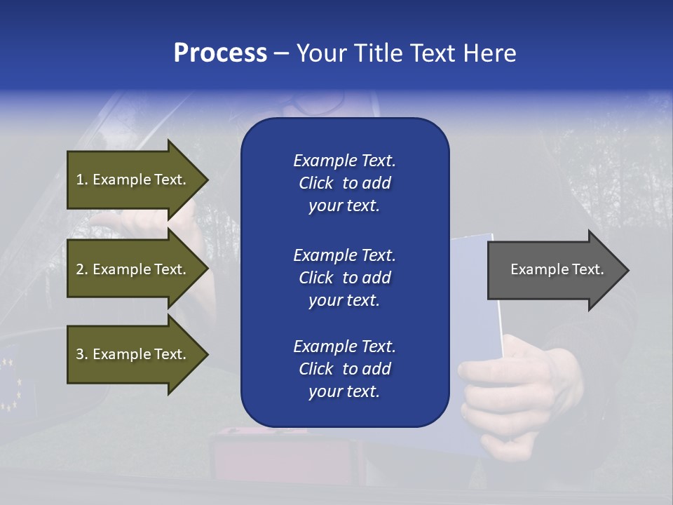 A Man Holding A Blue Box With A European Flag On It PowerPoint Template