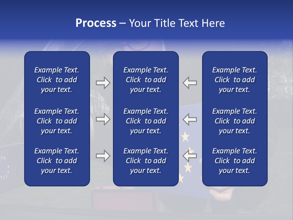 A Man Holding A Blue Box With A European Flag On It PowerPoint Template