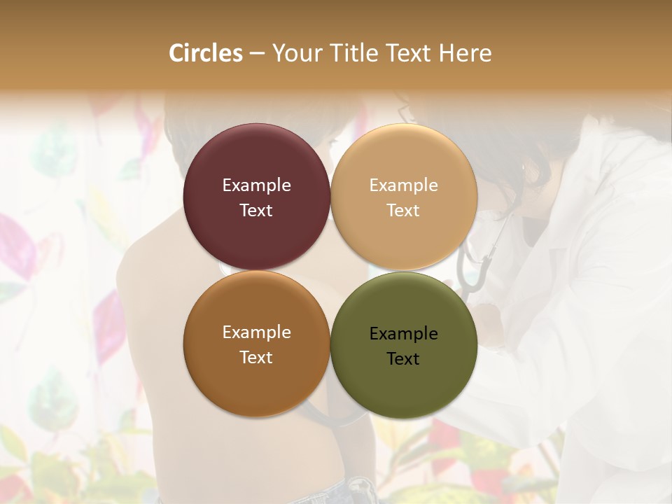 Young And Cute Female Doctor Visiting With A Stethoscope A Little Boy PowerPoint Template