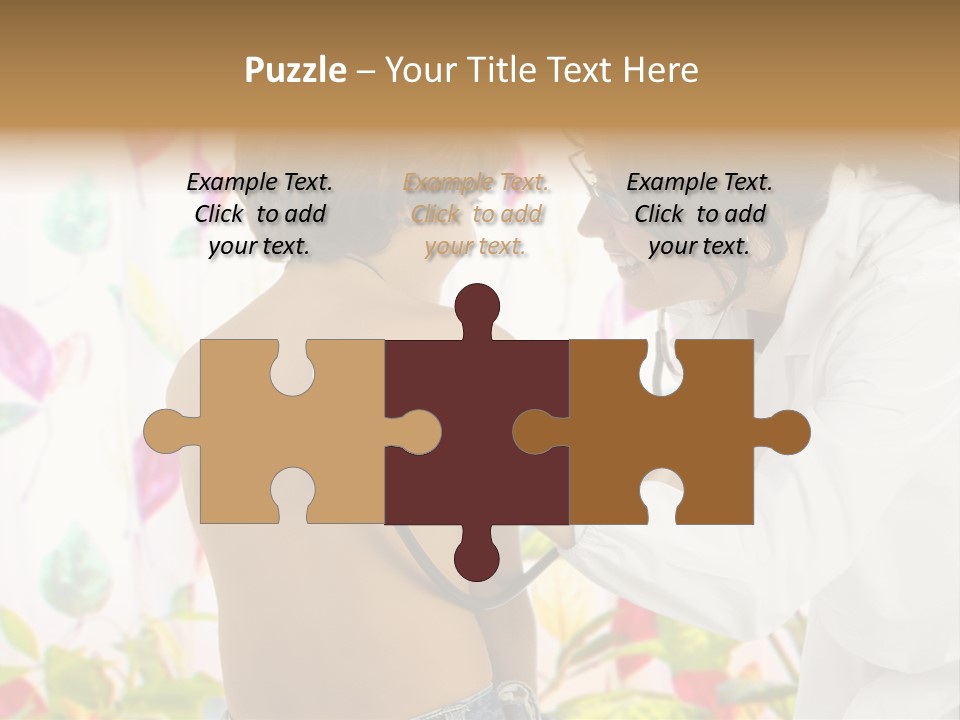 Young And Cute Female Doctor Visiting With A Stethoscope A Little Boy PowerPoint Template