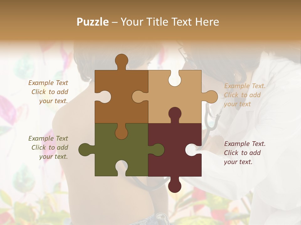 Young And Cute Female Doctor Visiting With A Stethoscope A Little Boy PowerPoint Template