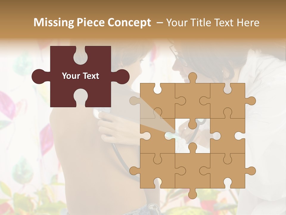 Young And Cute Female Doctor Visiting With A Stethoscope A Little Boy PowerPoint Template