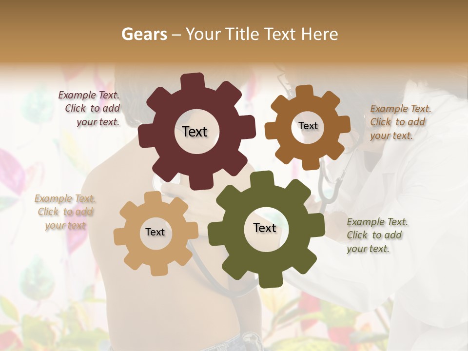 Young And Cute Female Doctor Visiting With A Stethoscope A Little Boy PowerPoint Template