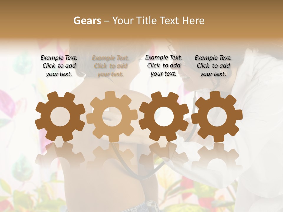 Young And Cute Female Doctor Visiting With A Stethoscope A Little Boy PowerPoint Template