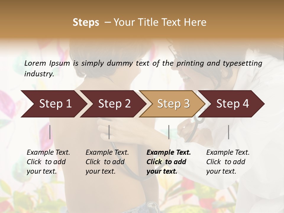 Young And Cute Female Doctor Visiting With A Stethoscope A Little Boy PowerPoint Template