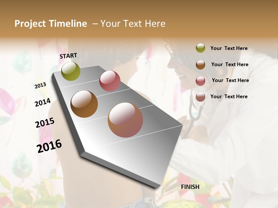 Young And Cute Female Doctor Visiting With A Stethoscope A Little Boy PowerPoint Template