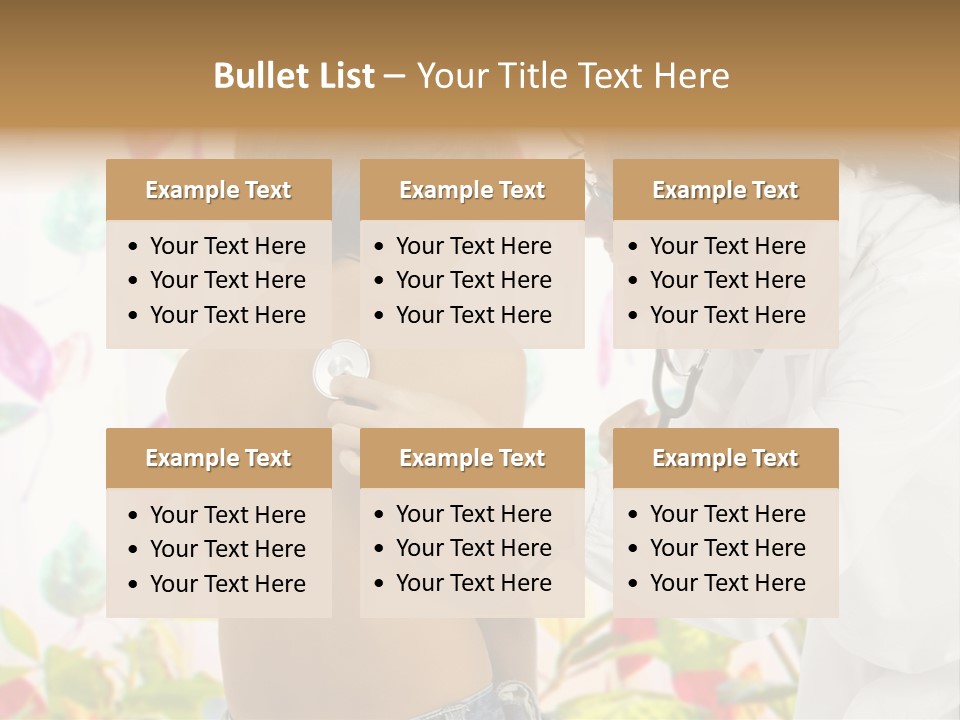 Young And Cute Female Doctor Visiting With A Stethoscope A Little Boy PowerPoint Template