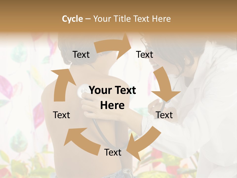 Young And Cute Female Doctor Visiting With A Stethoscope A Little Boy PowerPoint Template