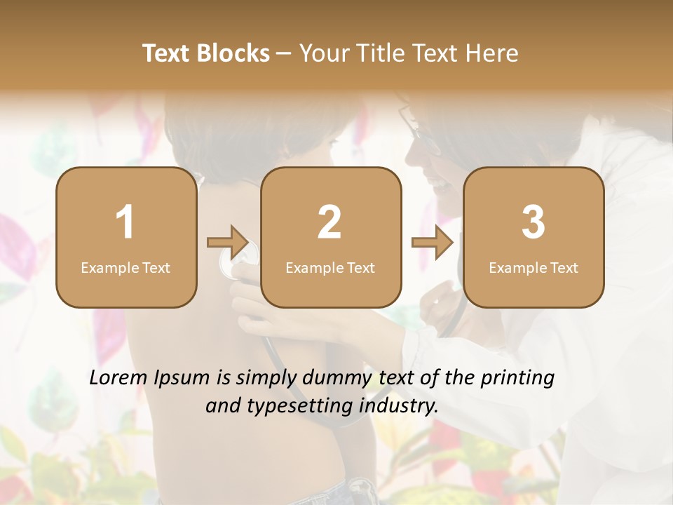 Young And Cute Female Doctor Visiting With A Stethoscope A Little Boy PowerPoint Template