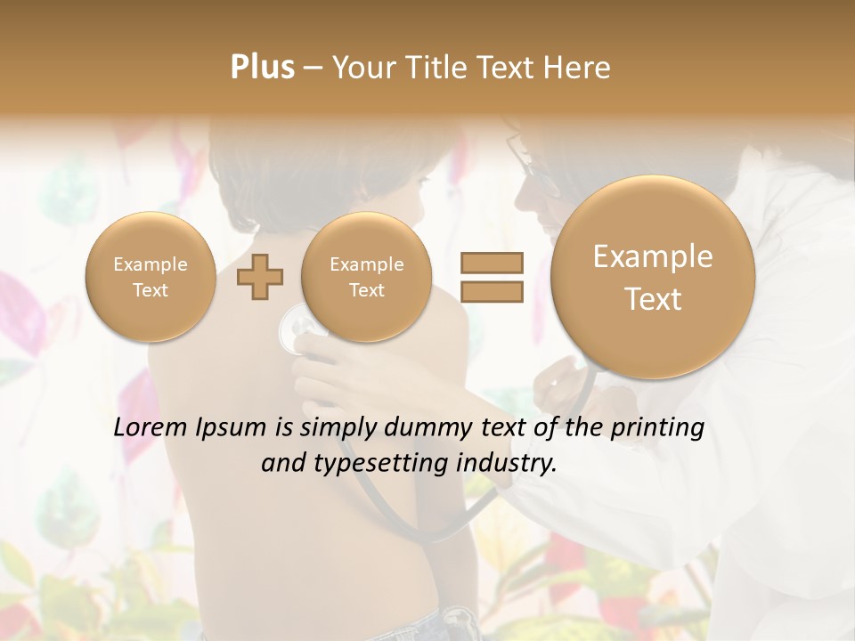Young And Cute Female Doctor Visiting With A Stethoscope A Little Boy PowerPoint Template